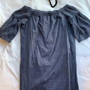 Off shoulder blue dress